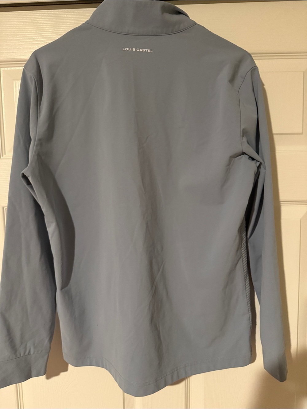 Men’s Light Blue Quarter-Zip Pullover Sweater - Picture 5 of 6